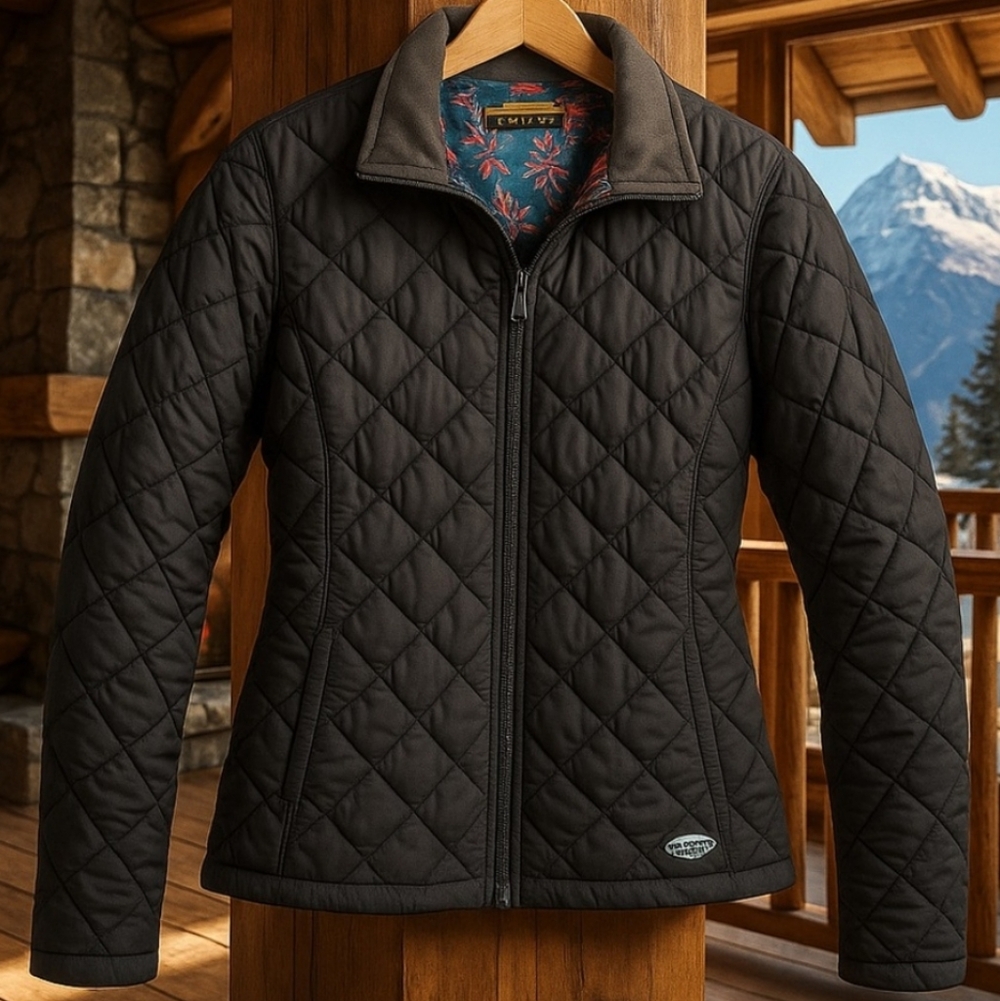 Go Lite Women's Quilted Black Puffer Jacket Lightweight Size S/M